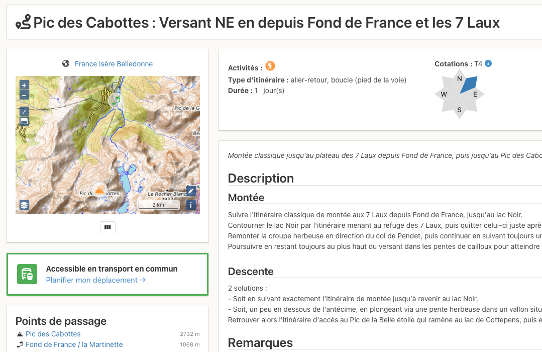 CampToCamp itinéraire